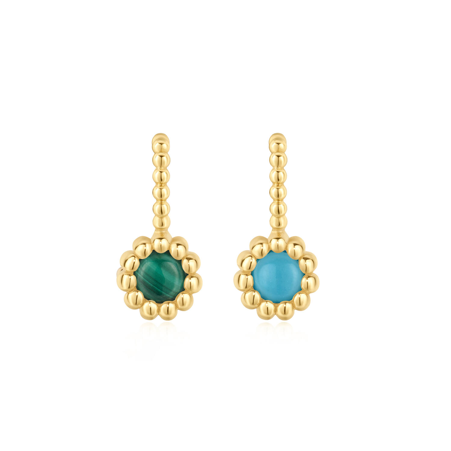  Pop Charms - Zilver / 14kt GP - Turkoois